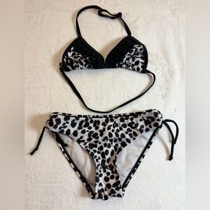 Shekini Swimwear Cheetah Print Bikini with Black Trim Girls 6/8